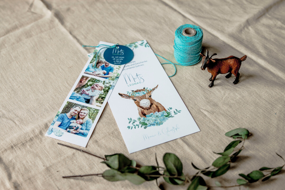 Papeterie Geburt – Danksagung Zicklein