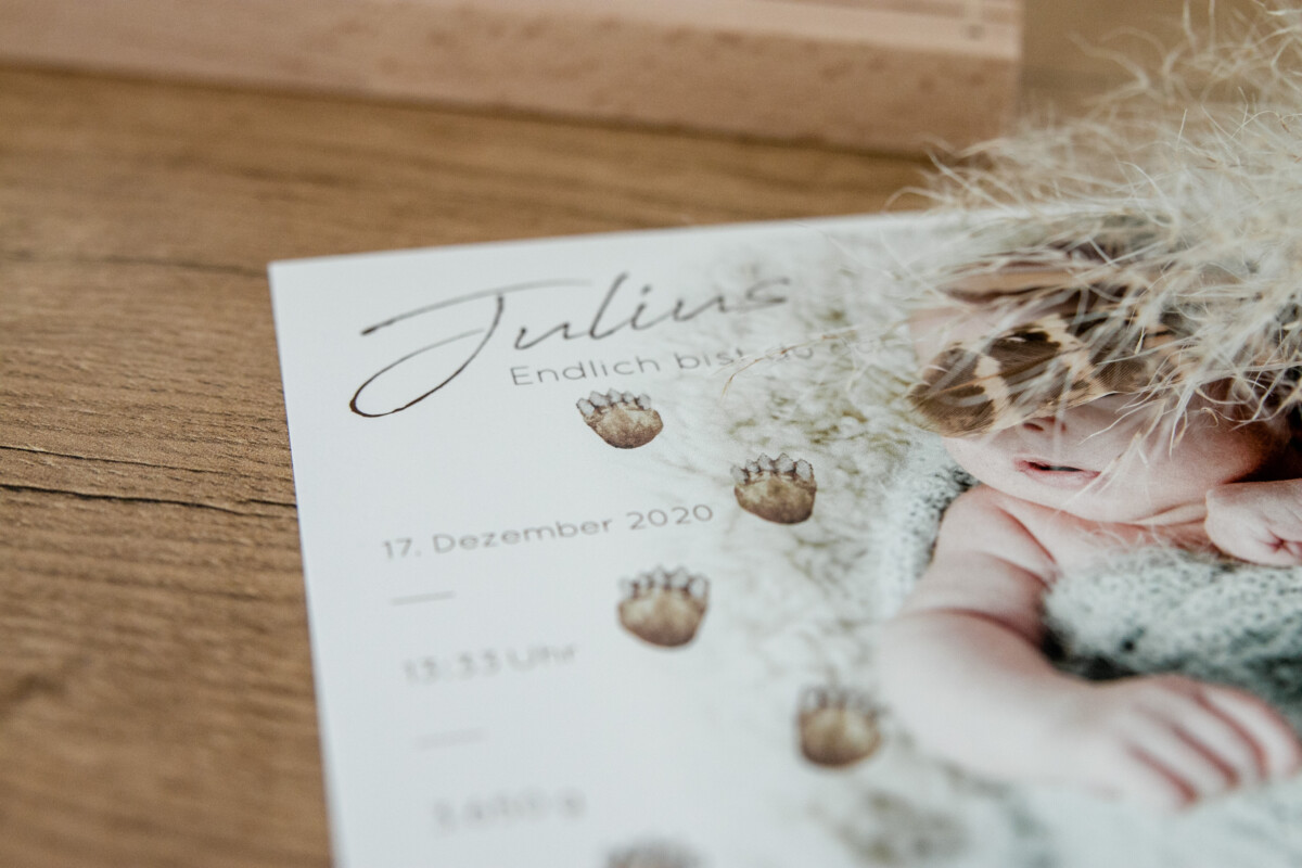 Papeterie Geburt – Danksagung